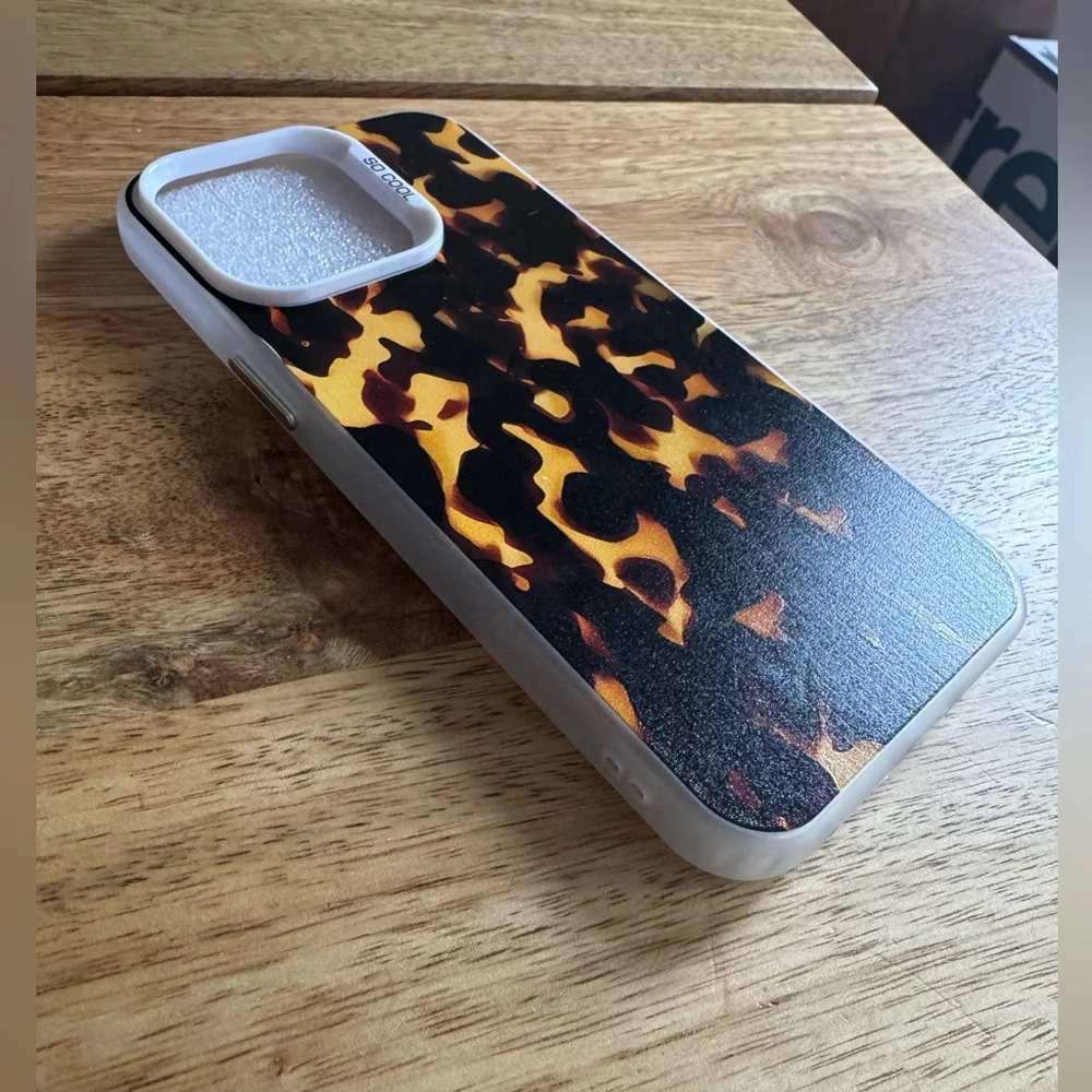 SHEIN Tortoiseshell Pattern Phone Case - Brown & Black